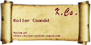 Koller Csanád névjegykártya